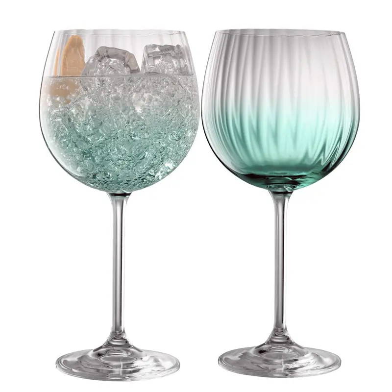 Galway Crystal Erne Aqua Gin & Tonic Glass Pair 1