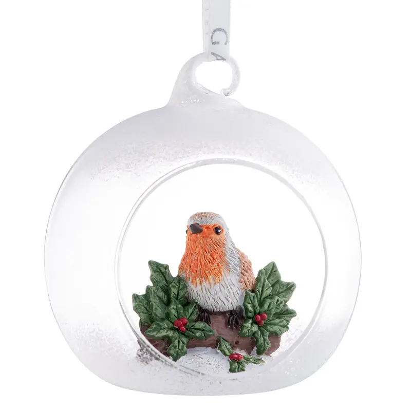 Galway Living Robin Hanging Glass Bauble 1