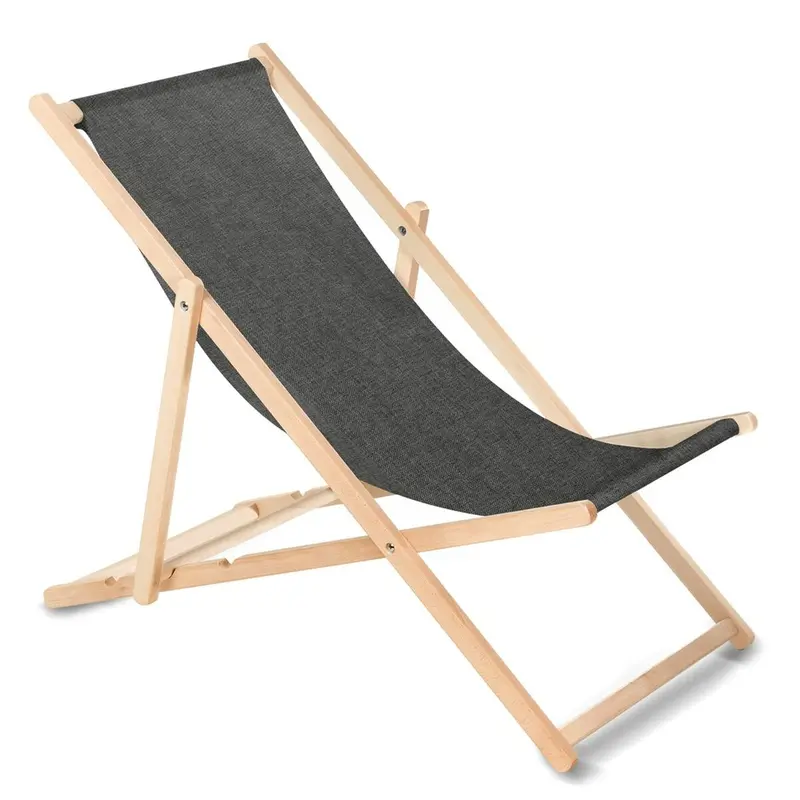 Greenblue Gb183M Black Beech Wood Sun Lounger 1