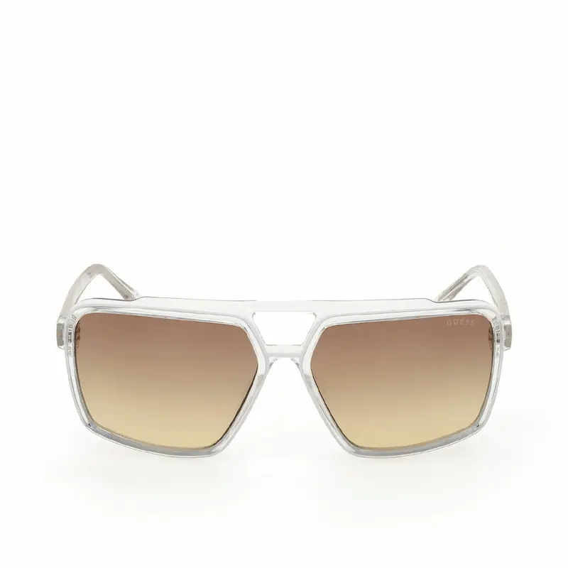 Guess Gu00076 Men'S Sunglasses – 61Mm Clear Acetate Frame With Smoke Lenses 1