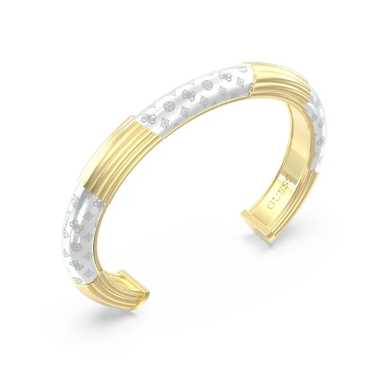 Guess Jubb06167Jwygwhl Gold-Plated Link Bracelet With White Hearts 1