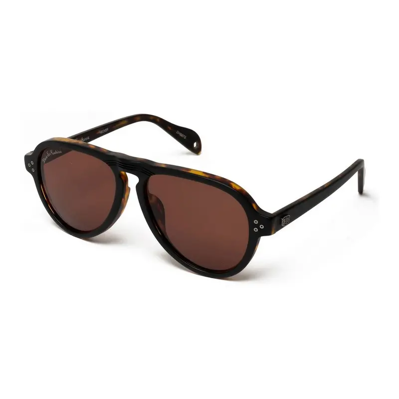 Hally & Son Unisex Sunglasses – 55 Mm Round Lens, Gold-Tone Accents 1