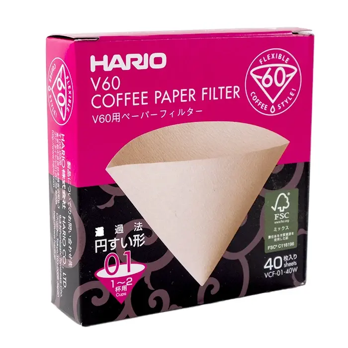 Hario V60-01 Brown Unbleached Coffee Filters – Pack Of 40 1