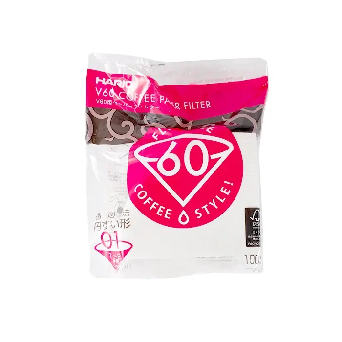 Hario V60-01 White Paper Coffee Filters – Pack Of 100 1