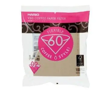Hario V60-02 Brown Paper Cone Filters – 100 Count 1
