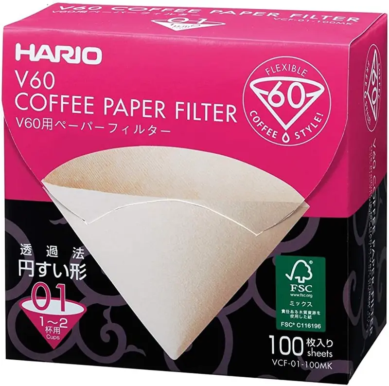 Hario V60 Cone Paper Filters – 100-Count Pack 1