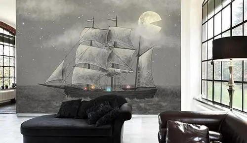 Haunted Ghost Ship Wall Mural – Photorealistic Vintage Nautical Art 1