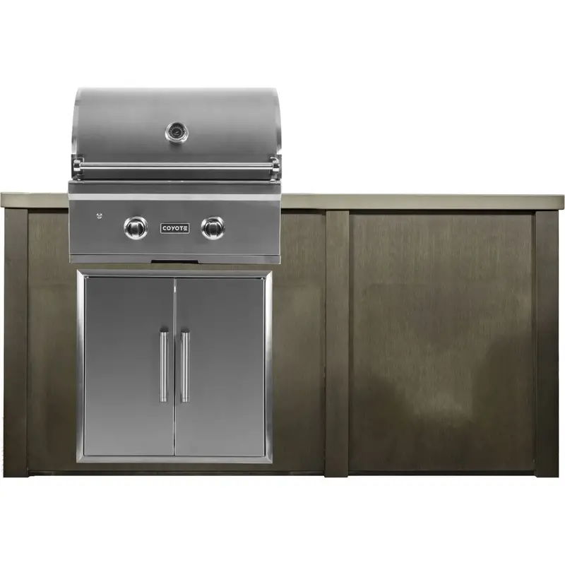 Haven 5.5-Foot Coyote-Integrated Outdoor Kitchen Island With 28-Inch Gas Grill 1