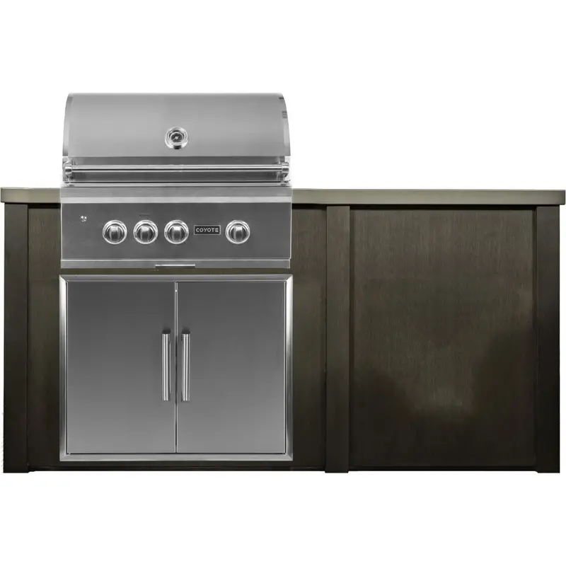 Haven 6-Foot Outdoor Kitchen Island With Coyote Panel And 30-Inch S-Series Gas Grill 1