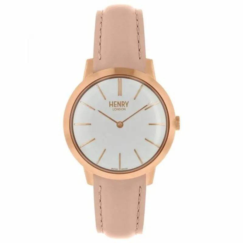 Henry London Ladies' Watch – 34Mm Compact Round Dial With Leather Strap 1