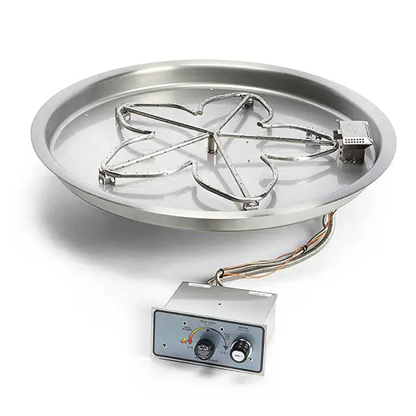 Hpc Fire Round Drop-In Fire Pit Burner Kit With Push-Button Ignition 1