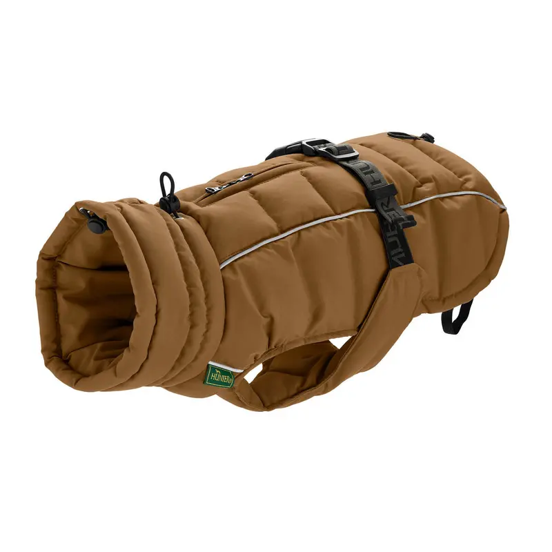 Hunter Paxson Pet Jacket – Brown Polyester, Reflective Trim 1