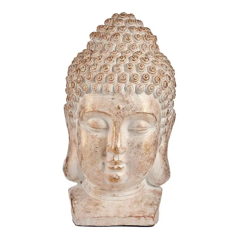Ibergarden Cc20488 Seated Buddha Sculpture – White-Gold Polyresin, 35 X 65.5 X 38 Cm 1