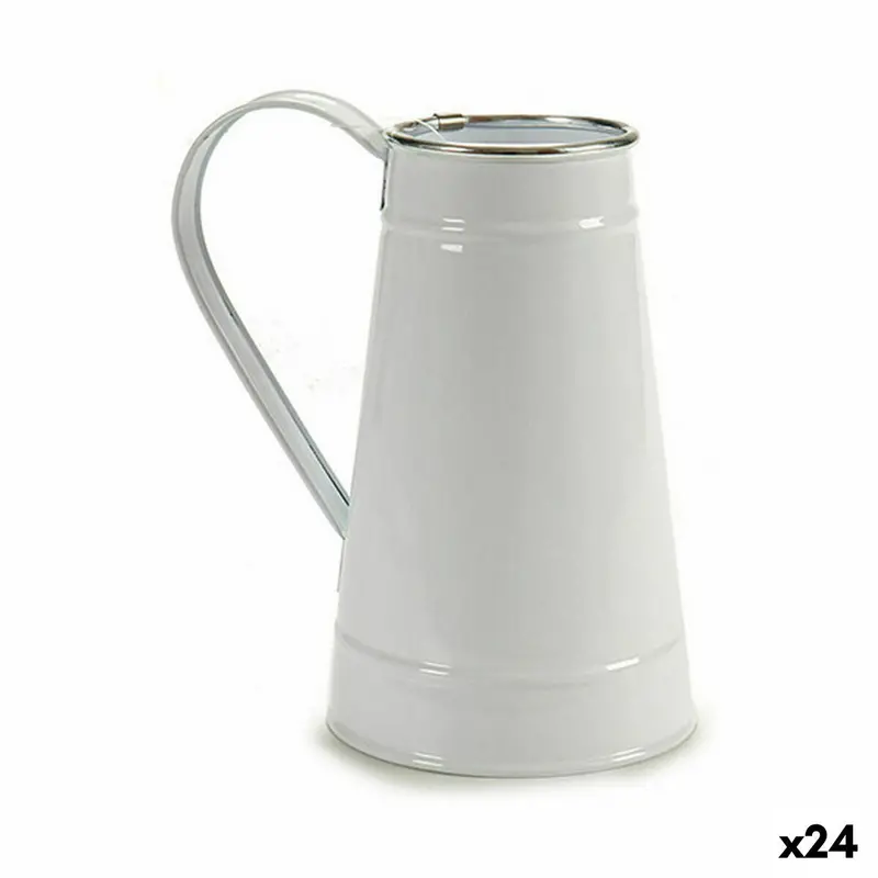 Ibergarden Metal Milk Jug Planter – White & Silver Finish, 17X18.5X11.3Cm, Pack Of 24 1
