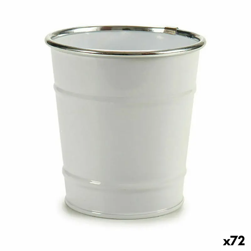 Ibergarden Zinc-Coated White Planter Bucket – 10.5Cm Cube, Pack Of 72 1