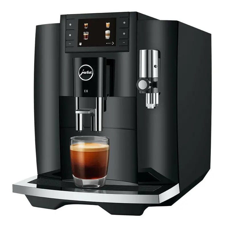 Jura E8 Piano Black Superautomatic Espresso Machine – 1450W, 15 Bar, 1.9L 1