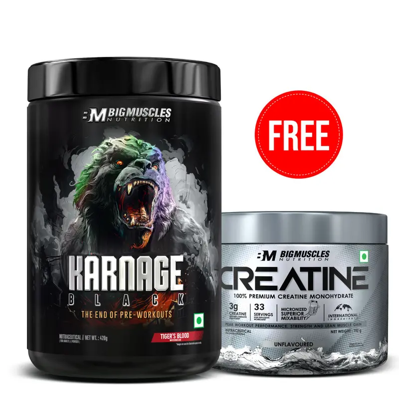 Karnage Black Pre-Workout With Creatine Monohydrate For Strength 1