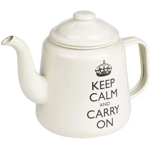 'Keep Calm' Black Ceramic Tea Pot 1