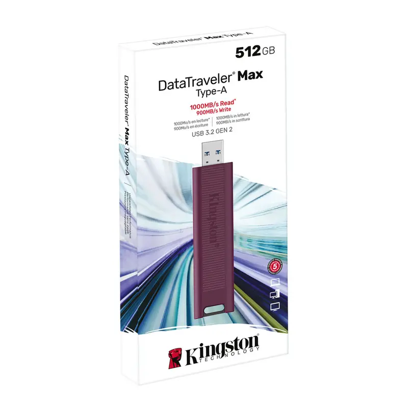 Kingston Datatraveler Max Usb Flash Drive – 512 Gb, Red, Usb 3.2 Gen 2 1