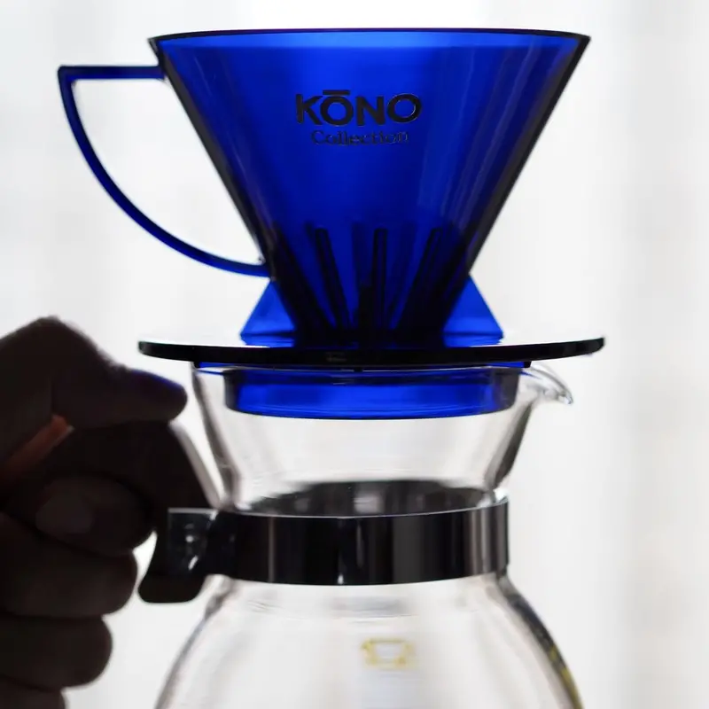 Kono Blue-Tinted Transparent Coffee Dripper For Precision Pour-Over 1