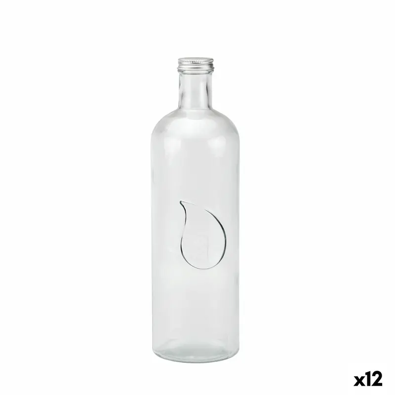 La Mediterránea 1.6L Metal-Trimmed Glass Beverage Bottle – Pack Of 12 1