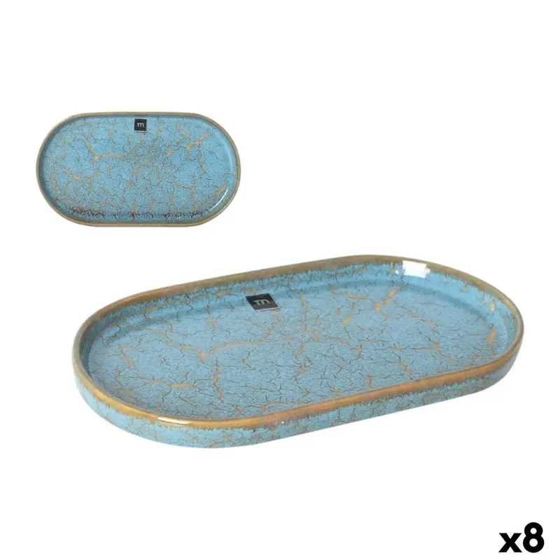 La Mediterránea Scratch Blue Oval Serving Dish – 25.3 X 13.5Cm, Pack Of 8 1