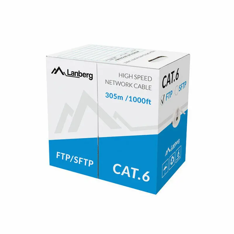 Lanberg Lcf6-11Cu-0305-S Ethernet Cable – Cat6 Shielded, 305 M Grey Spool 1