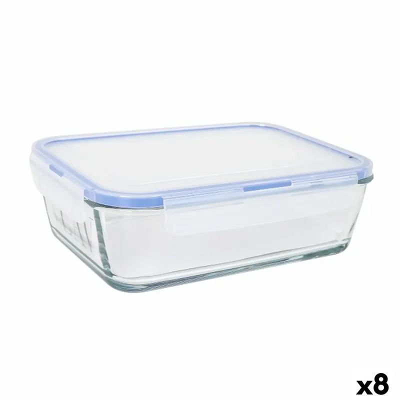 Lav Large-Capacity Lunch Box – 1.9 L Grey Transparent, Pack Of 8 1
