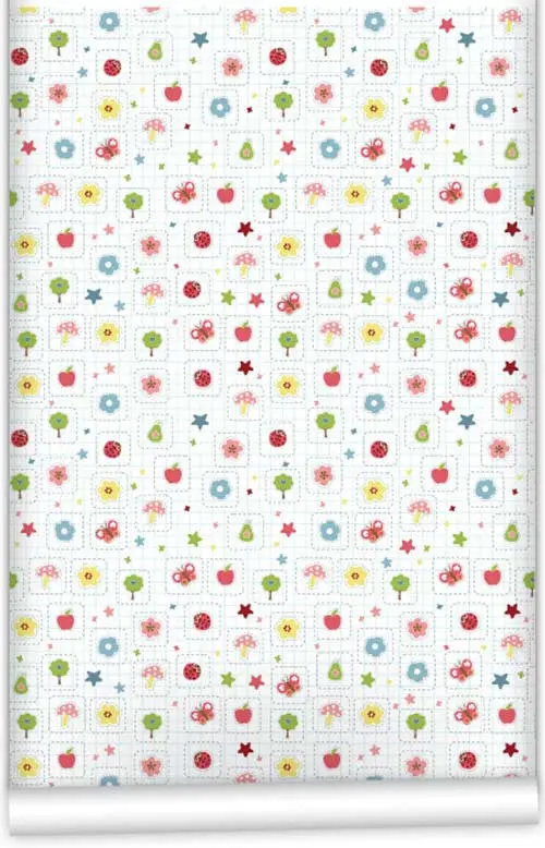 Lazy Summer Boxes Pattern Wallpaper Roll – 61.5 Cm × 10 M 1