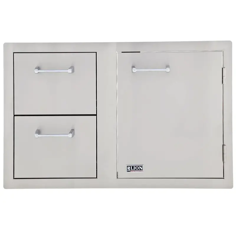 Lion 33-Inch Access Door And Double Drawer Combination Cabinet 1