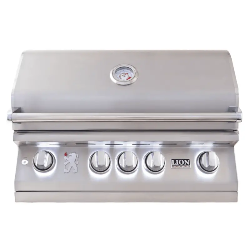 Lion 75000 32-Inch Stainless Steel Built-In Gas Grill Featuring 4 Burners 1