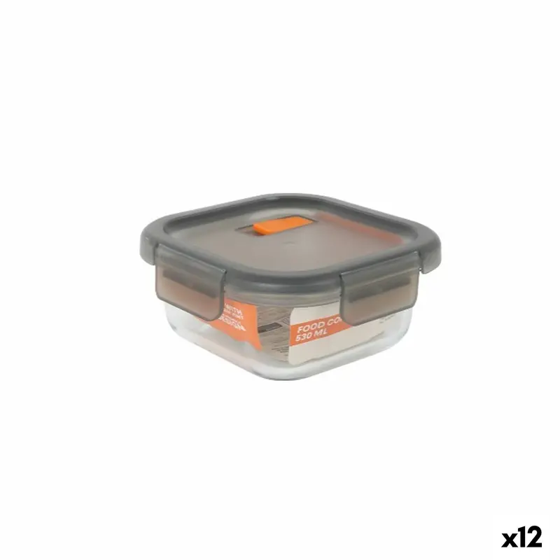 Masterchef Airtight Food Container – 530 Ml Grey Square, Pack Of 12 1