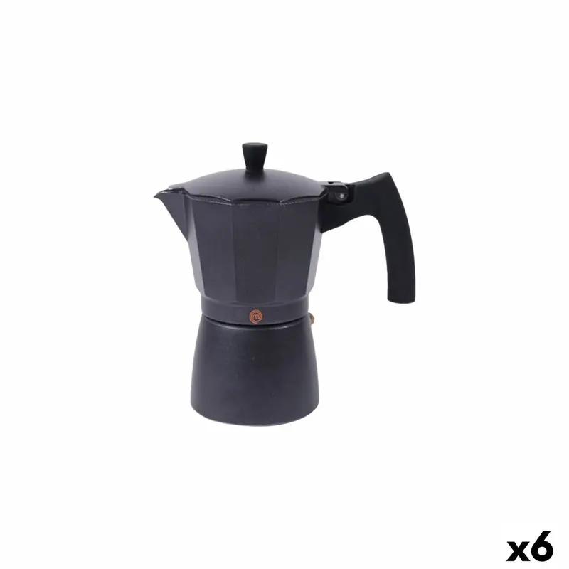 Masterchef Deluxe 6-Cup Italian Coffee Pot – Handcrafted Aluminum (6 Units) 1