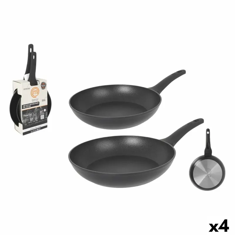 Masterchef Nonstick Frying Pan Set – Includes 20 Cm & 24 Cm Skillets, 4-Piece 1