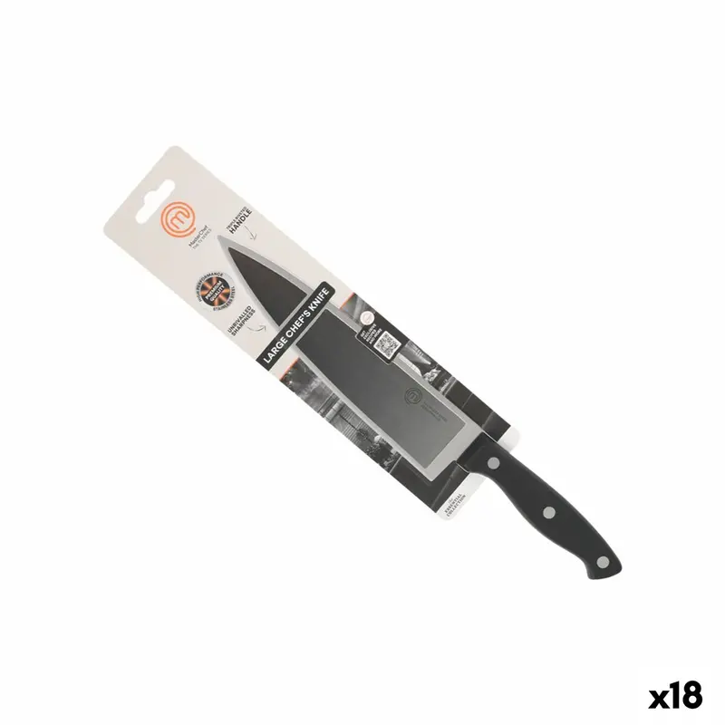 Masterchef Professional Chef Knife – 20 Cm, Black & Silver (18-Pack) 1