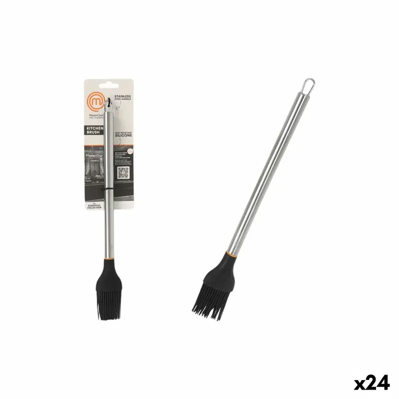 Masterchef Silicone Kitchen Brush – Stainless Steel Handle, 31 Cm, 24-Pack 1
