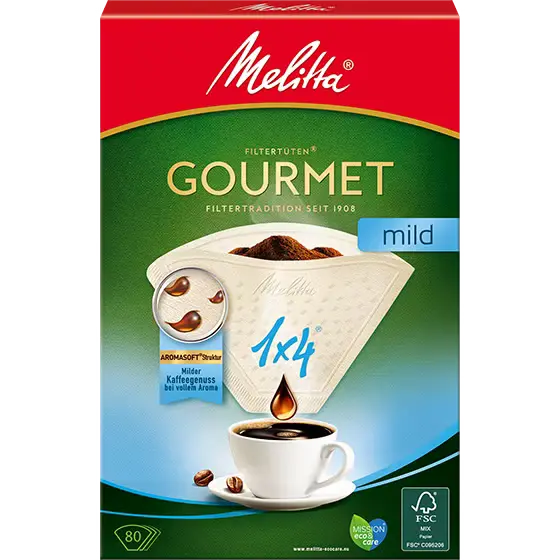 Melitta Gourmet Mild Paper Coffee Filters – Size 1X4, Pack Of 80 1