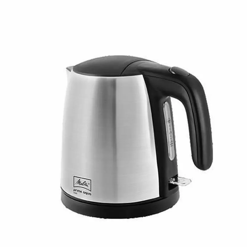 Melitta Prime Aqua Mini Electric Kettle – 1 L, 2200 W, Black Stainless Steel (Model 1018-07) 1