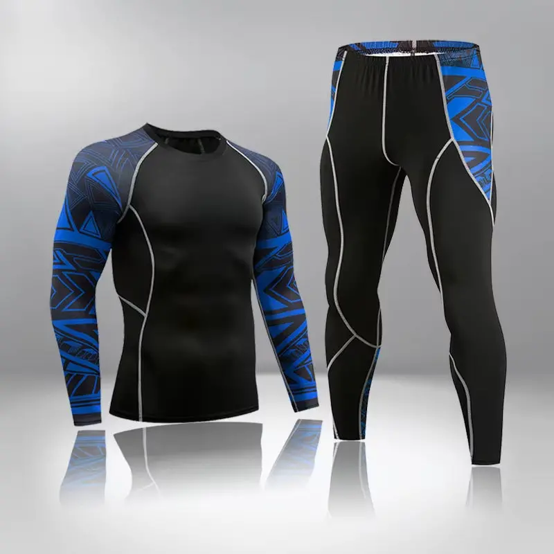 Men’S Thermal Compression Tracksuit – Fleece-Lined, Quick-Drying Long Sleeve Gym Suit For Cold-Weather Training 1
