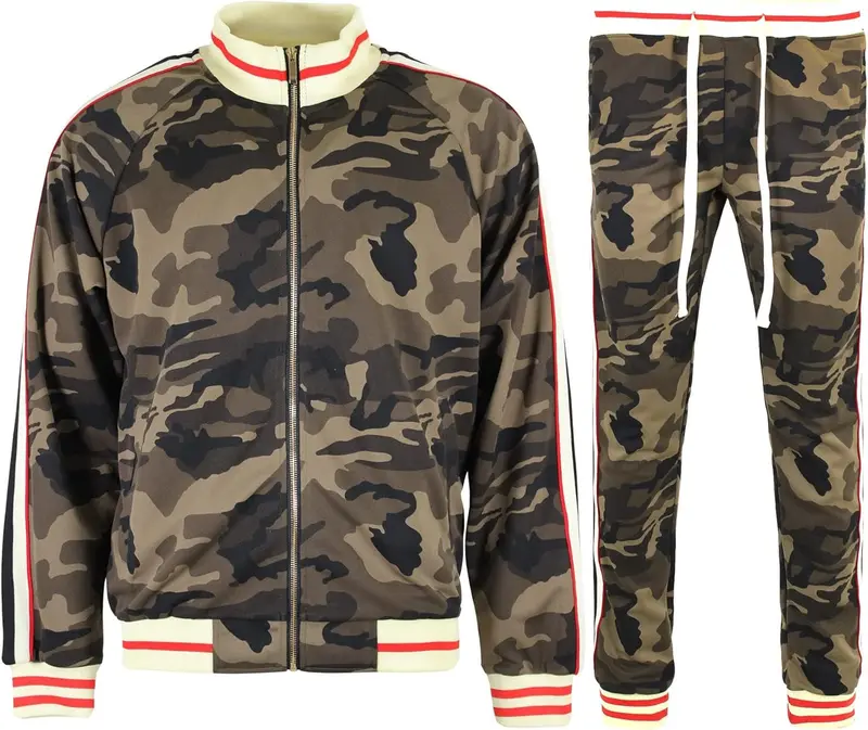 Men'S Tiger-Print Track Suit – Bold Athletic Two-Piece Outfit For Street Or Sport 1