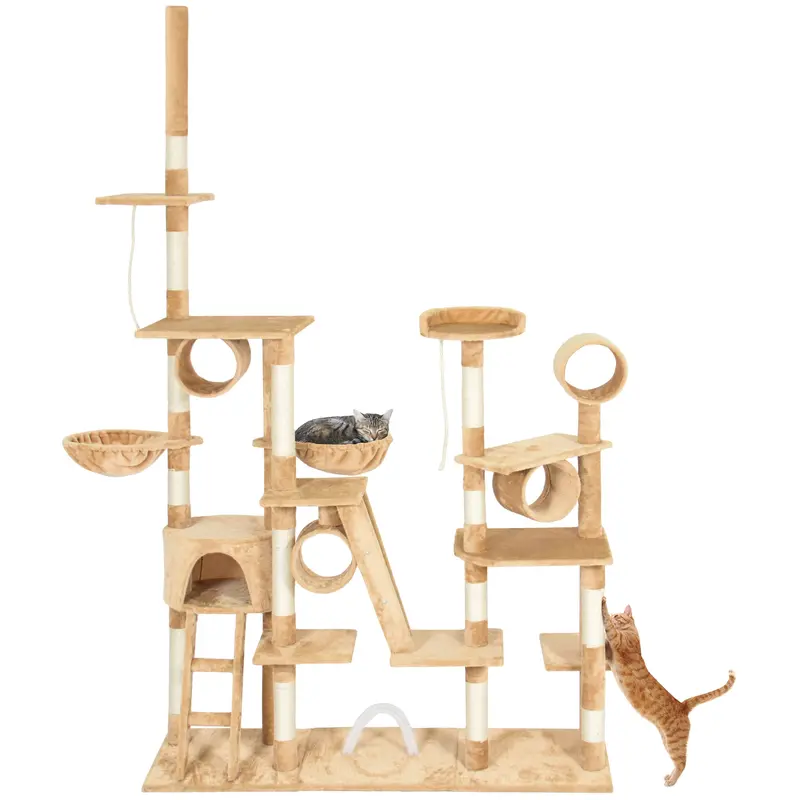Multi-Tier 96-Inch Cat Tree With Scratching Posts And Play Platforms 1