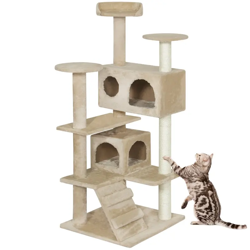 Multi-Tier Cat Tree For Kittens With Integrated Scratching Post (53 Inches) 2