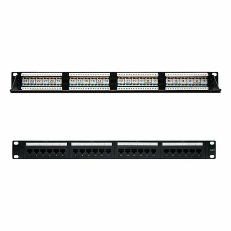 Nanocable 10.21.3124 24-Port Cat 6 Utp Patch Panel, 19-Inch Rack-Mountable Rj45 1