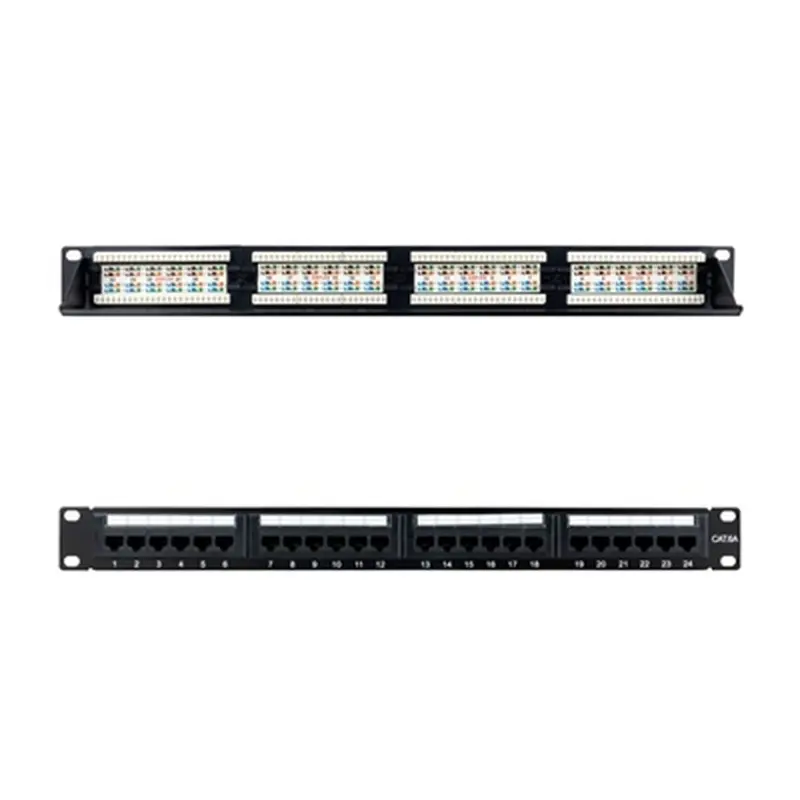 Nanocable Cat6A Utp Patch Panel – 19-Inch 1U Dual-Port Rack Mount Switch 1