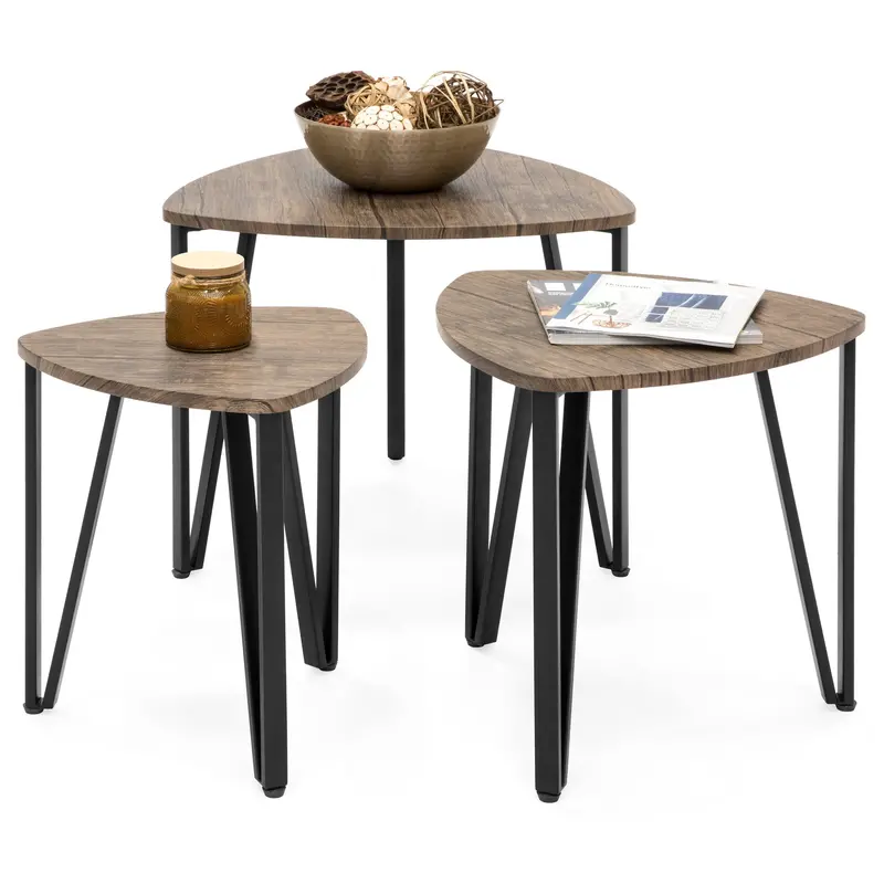 Nesting Set Of Three Coffee Tables In Graduated Sizes For Flexible Living Room Layouts 1
