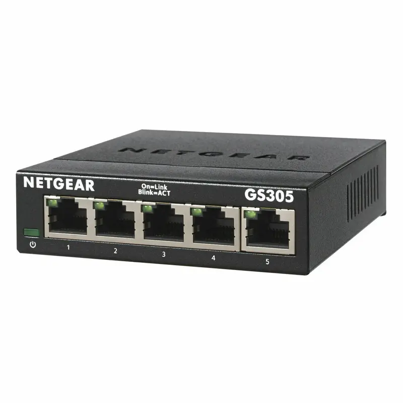 Netgear Gs305-300Pes 5-Port Gigabit Switch – Poe+ Enabled, 10 Gbps Total Throughput 1