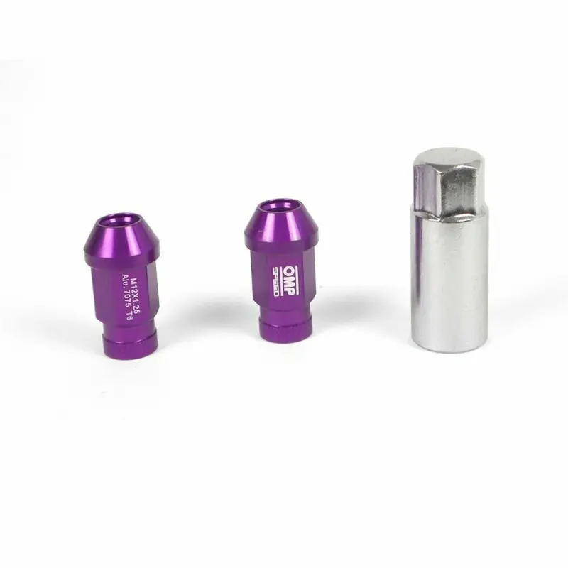 Omp 7075 Aerospace-Alloy Wheel Nut Set – Violet, M14 × 1.25, 20 Pcs 1