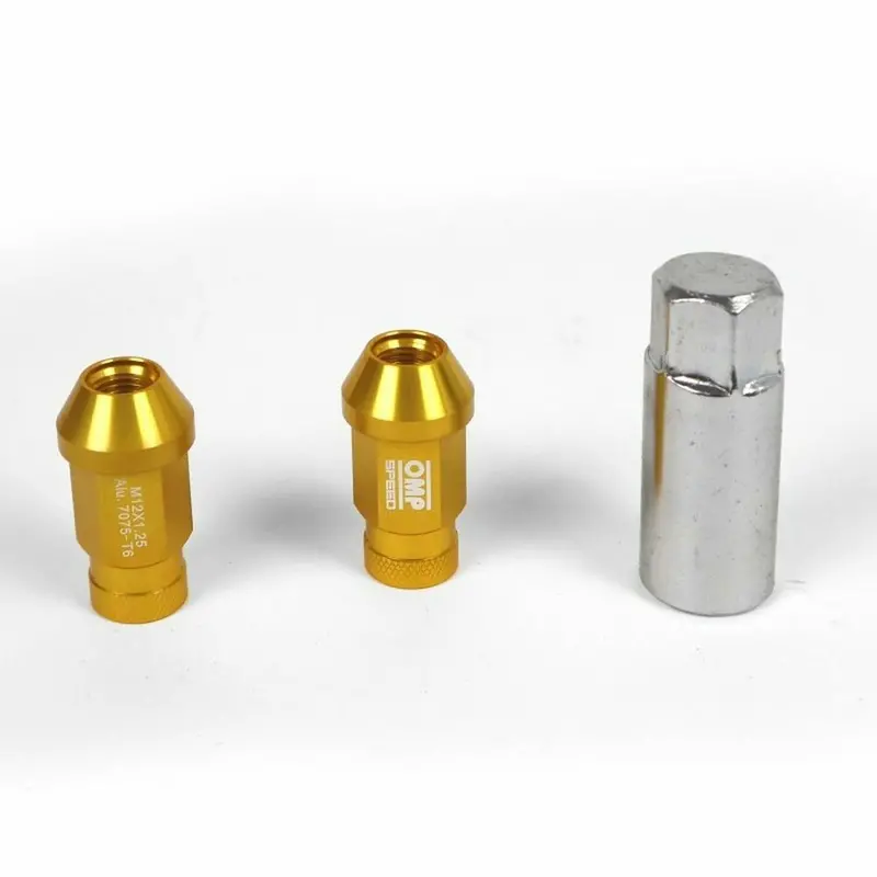 Omp 7075 High-Strength Wheel Nut Kit – Yellow, M14 × 1.25, 20 Pcs 1