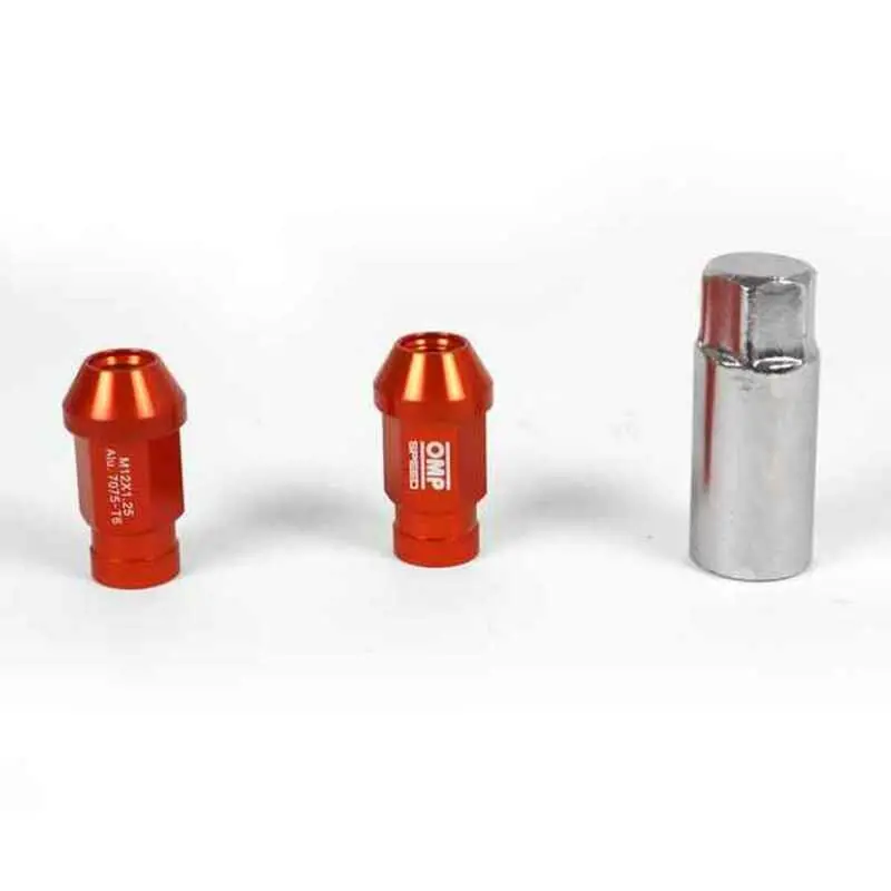 Omp 7075 Orange-Anodized Lock Nuts – M14×1.50, 40 Mm, 20-Pack 1