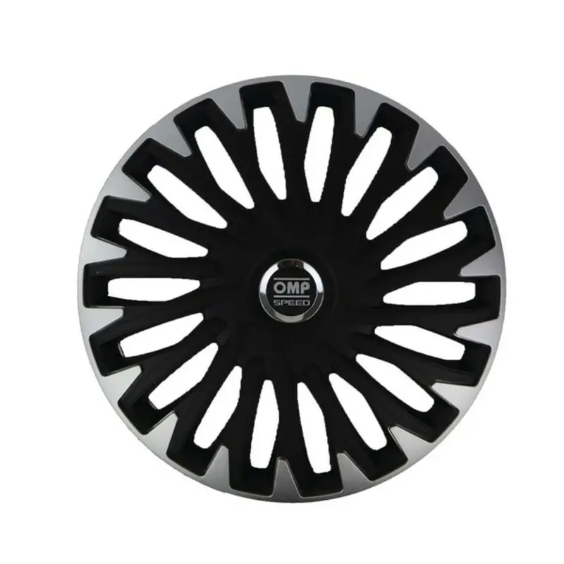 Omp Stinger Speed Dual-Color Black/Silver Wheel Covers – 15 Inch, 4 Units 1